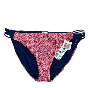 Malibu Dream Girl red bandana print bikini swim bottom size XL NEW